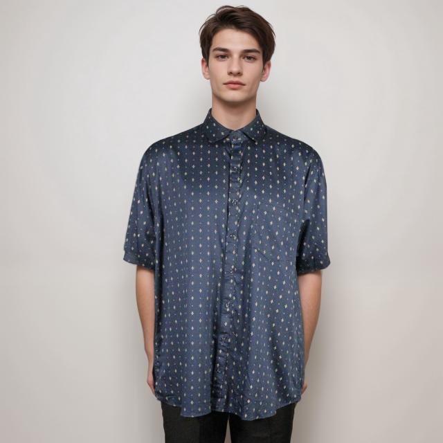 Men Short Sleeve Plain Shirt