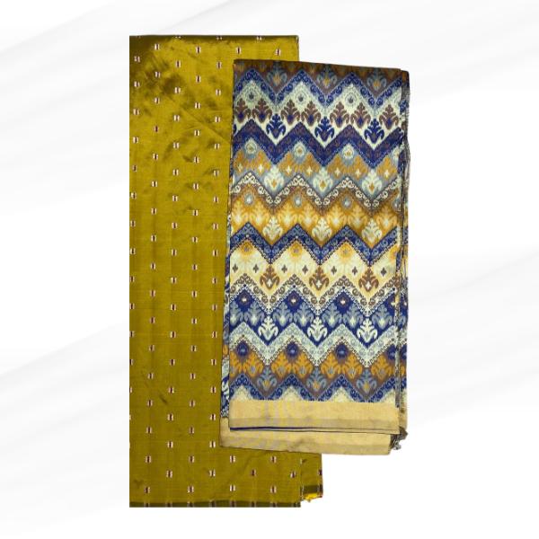 Tafetta Meena Butti and Ikkat Jacquard Combo Set