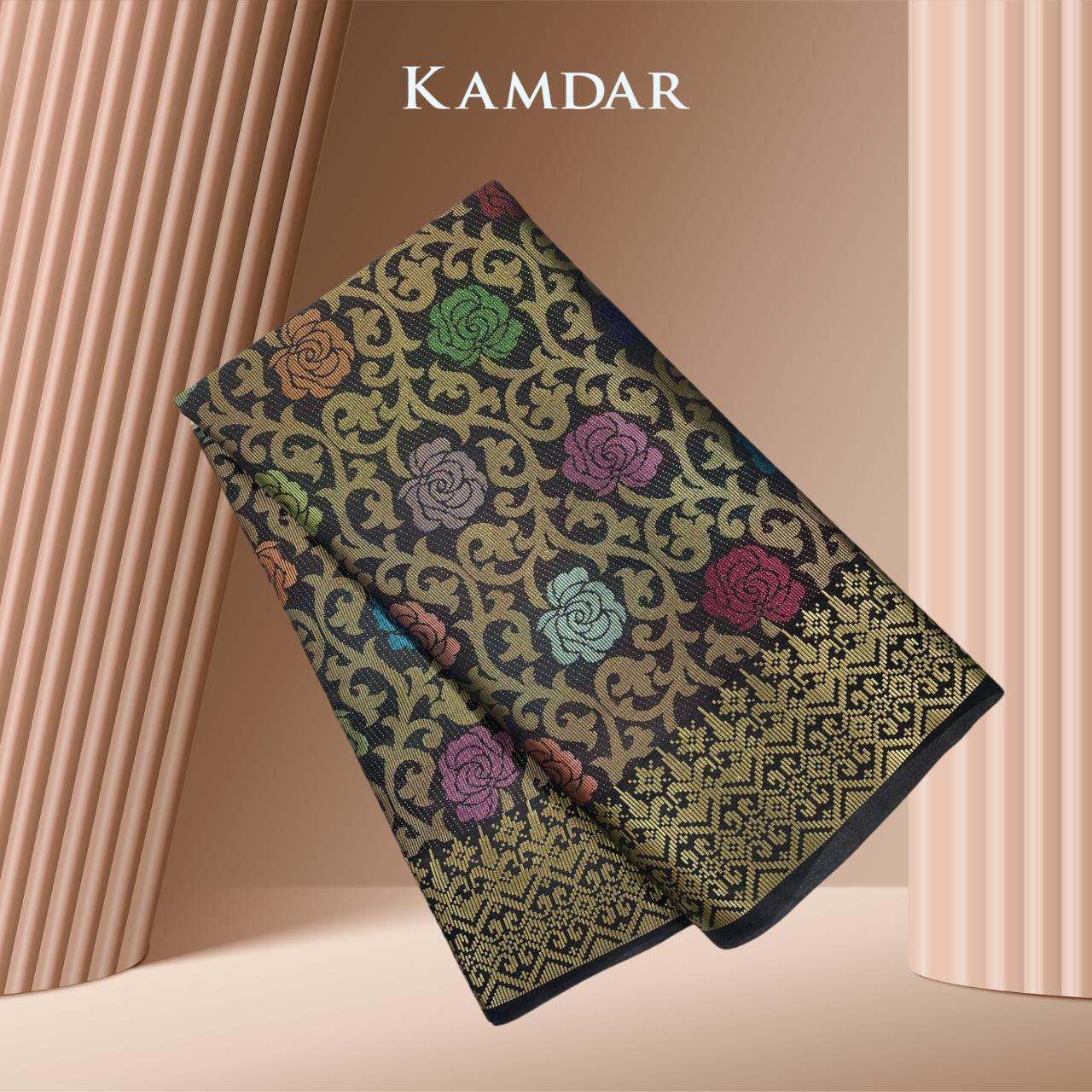 Kain Songket Metallic Rose Garden Bidang Eksklusif 44" Open Meter