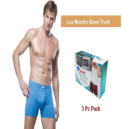 Lux Maestro Men Cotton Boxer Trunk 3 Pcs/Pack