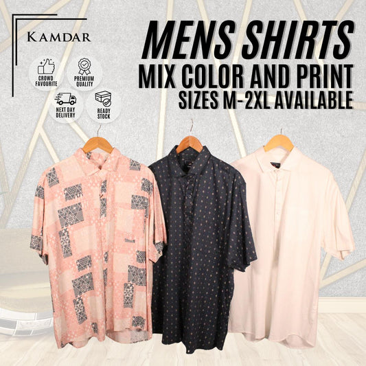 Men Short Sleeve Plain Shirt