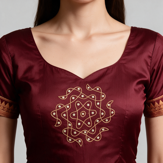 Women's Mandala Embroidered Anarkali Gown with Dupatta - Embroidery