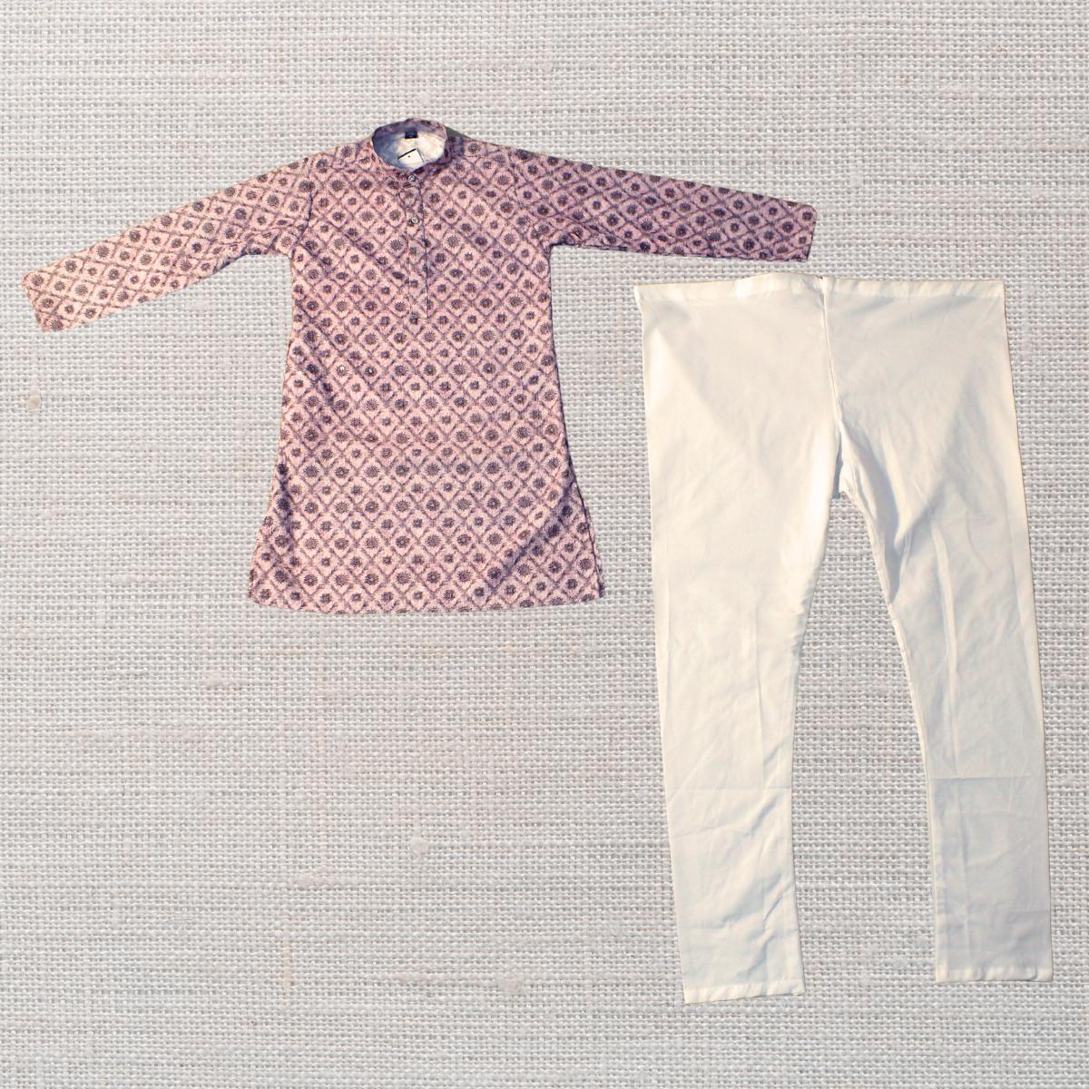 KAMDAR Jehan Kurta Set Kurta Kanak-kanak dengan Seluar Kurta Etnik Piyama untuk Kanak-kanak Lelaki, Pakaian Etnik India Mampu Milik Katun Kurta Budak Murah Fesyen Baju Deepavali