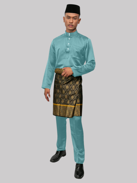 Aryan Cekak Musang  Bapa & Anak Moden Fit - Hijau Laut Baju Melayu