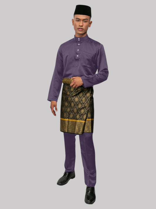 Aryan Cekak Musang Bapa & Anak Moden Fit - Ungu Kelam Baju Melayu