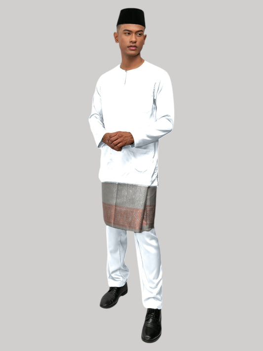 Aryan Teluk Belanga Fit - Putih Salji Baju Melayu