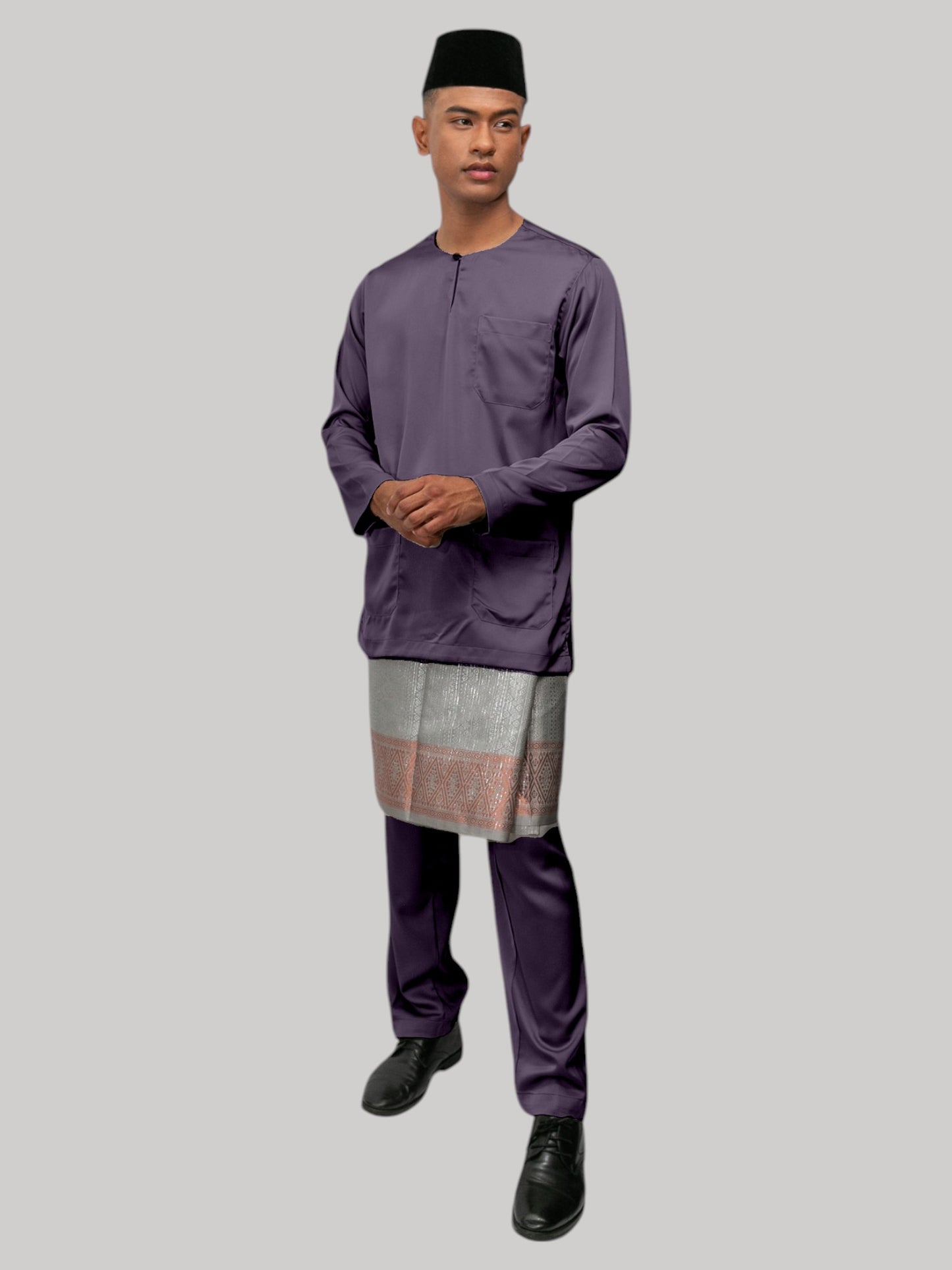 Aryan Teluk Belanga Fit - Ungu Kelam Baju Melayu