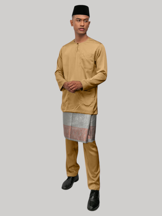 Aryan Teluk Belanga Fit - Coklat Kopi Baju Melayu