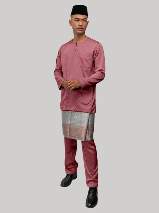 Aryan Teluk Belanga Fit - Merah Jambu Mawar Baju Melayu