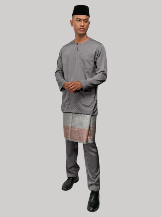Aryan Teluk Belanga Fit - Kelabu Arang Baju Melayu