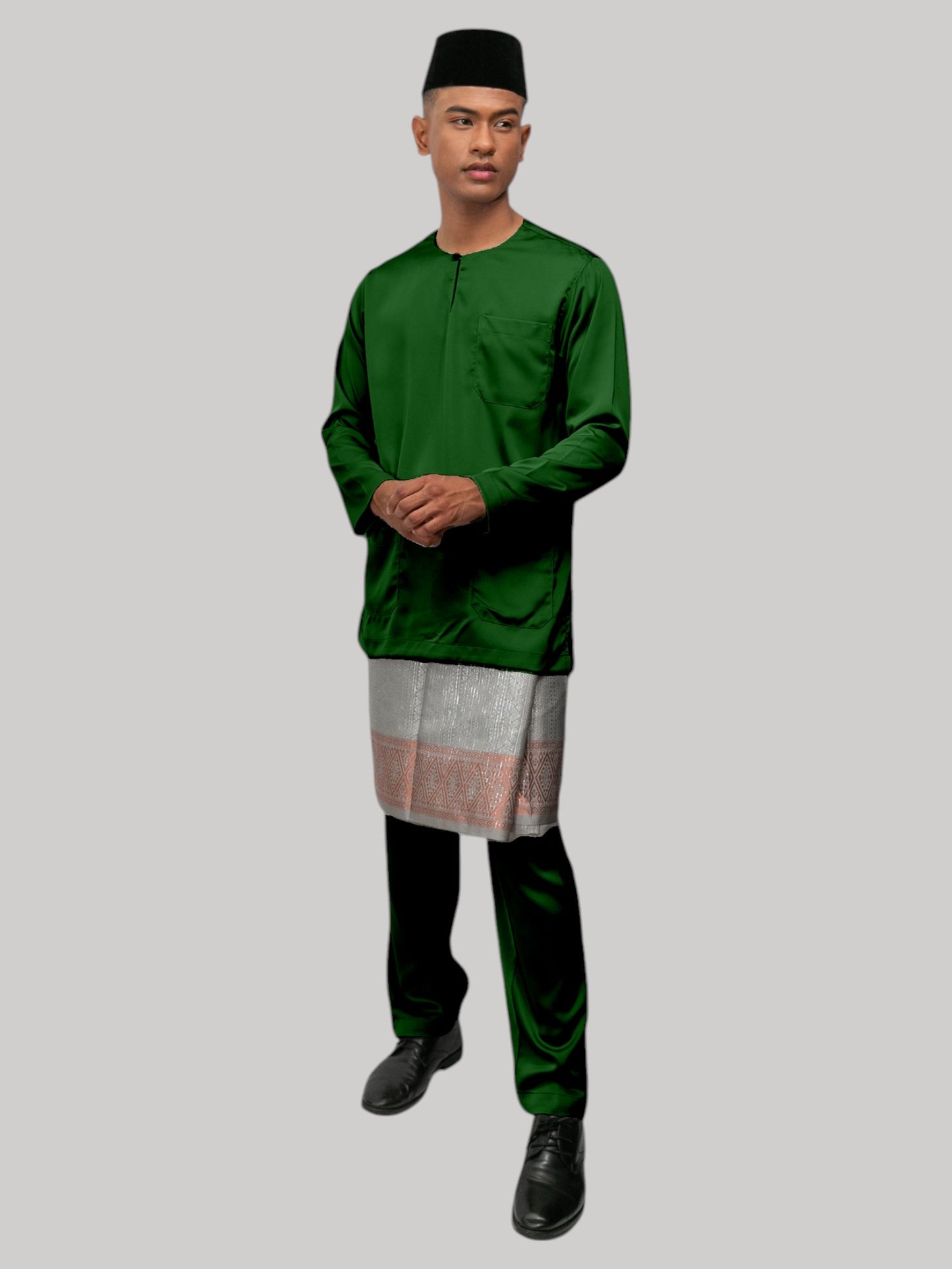 Aryan Teluk Belanga Fit - Hijau Zamrud Gelap Baju Melayu