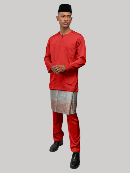 Aryan Teluk Belanga Fit - Merah Menyala Baju Melayu