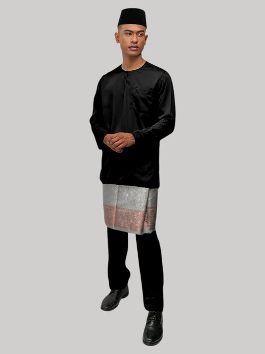 Aryan Teluk Belanga Fit - Hitam Pekat Baju Melayu