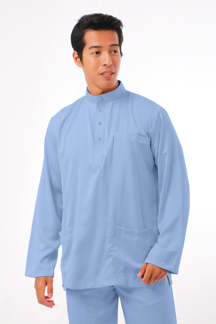 Mikail Baju Melayu Modern - Baby Blue