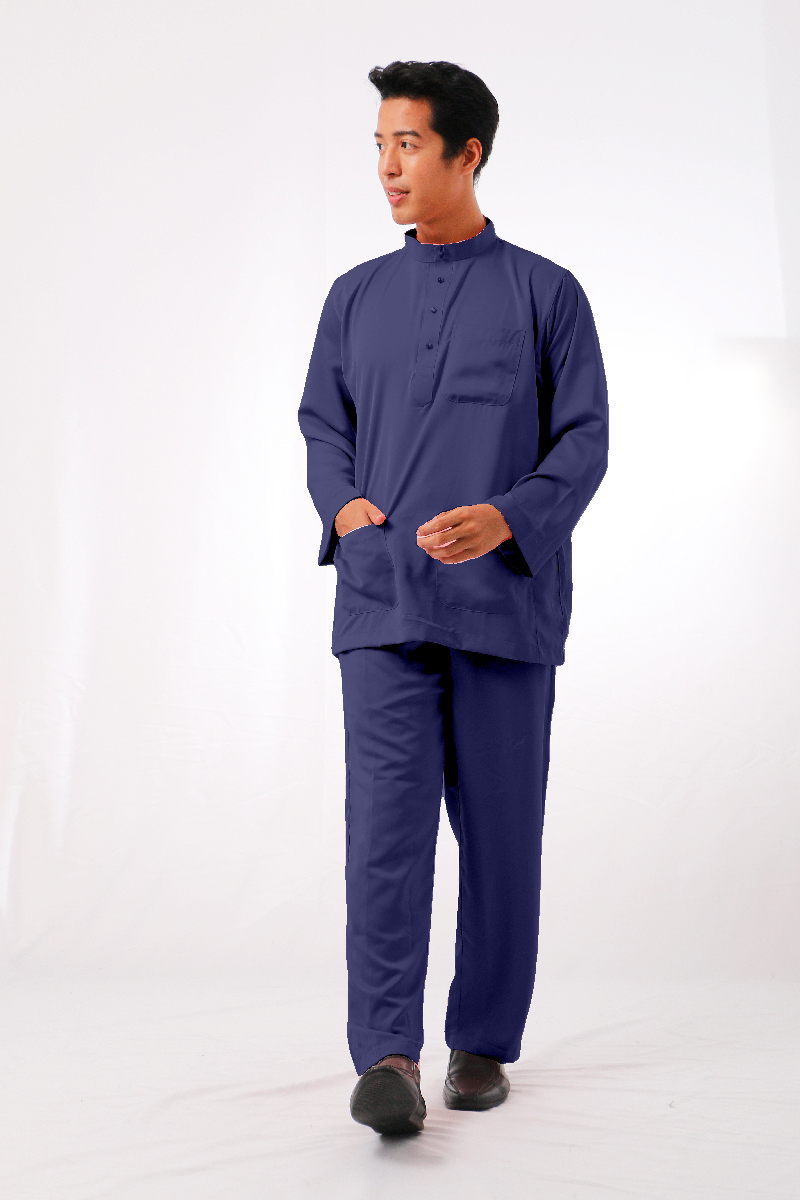 Mikail Baju Melayu Modern - Royal Blue