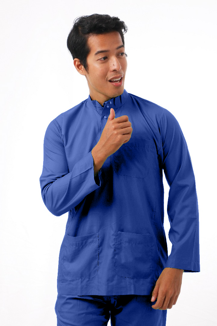 Mikail Baju Melayu Modern - Navy