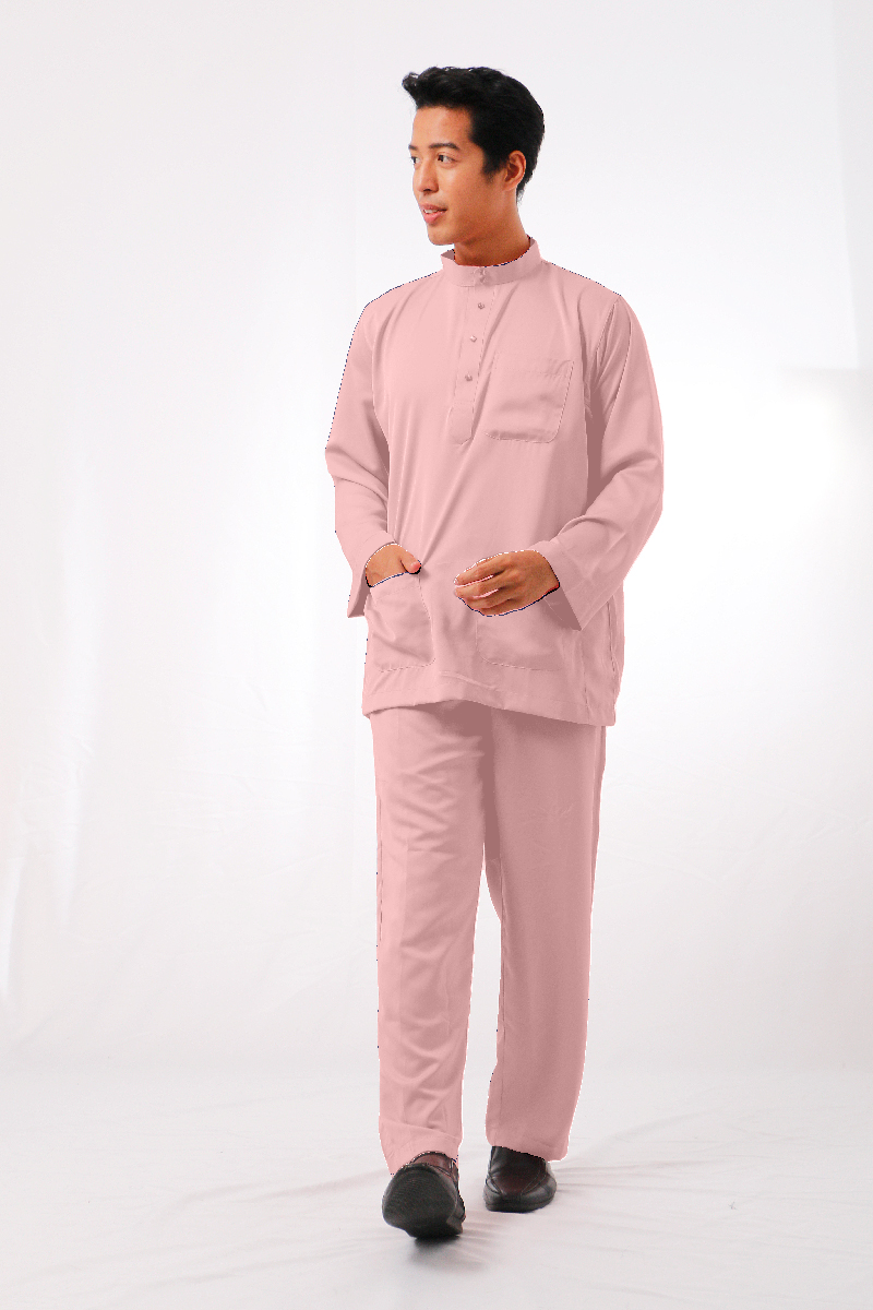 Mikail Baju Melayu Modern - Rose Brown