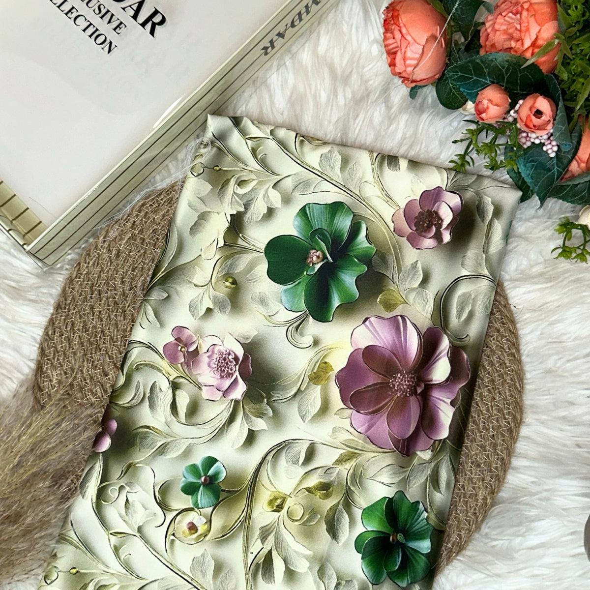 8D Daisy Digital Satin 44"