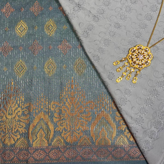 Big Border Songket and Mix Cotton Embroidery Combo Set