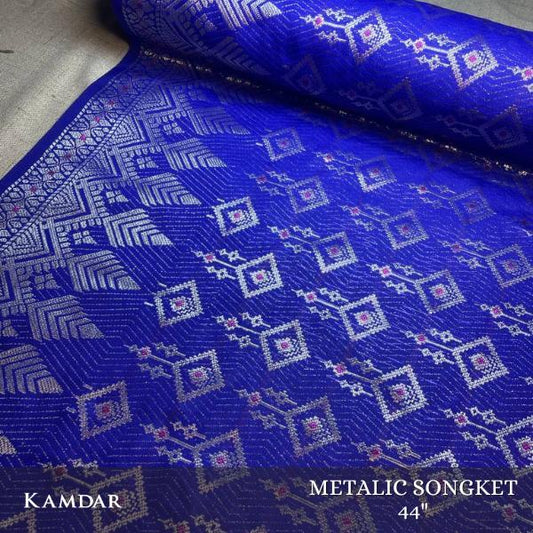 Berlian Perak Metallic Songket 44"