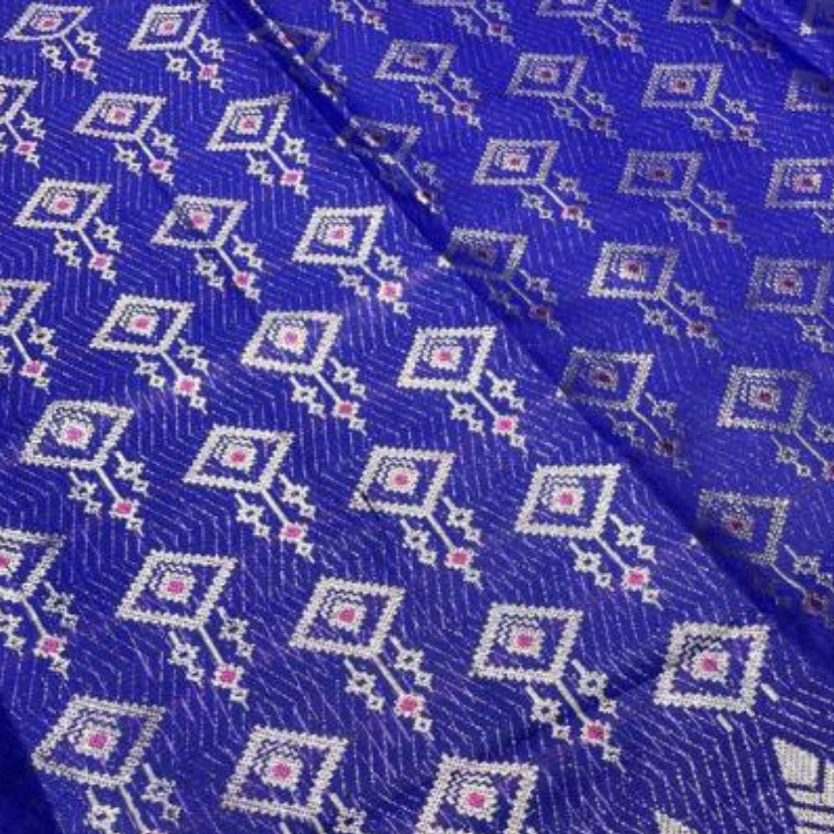 Berlian Perak Metallic Songket 44"