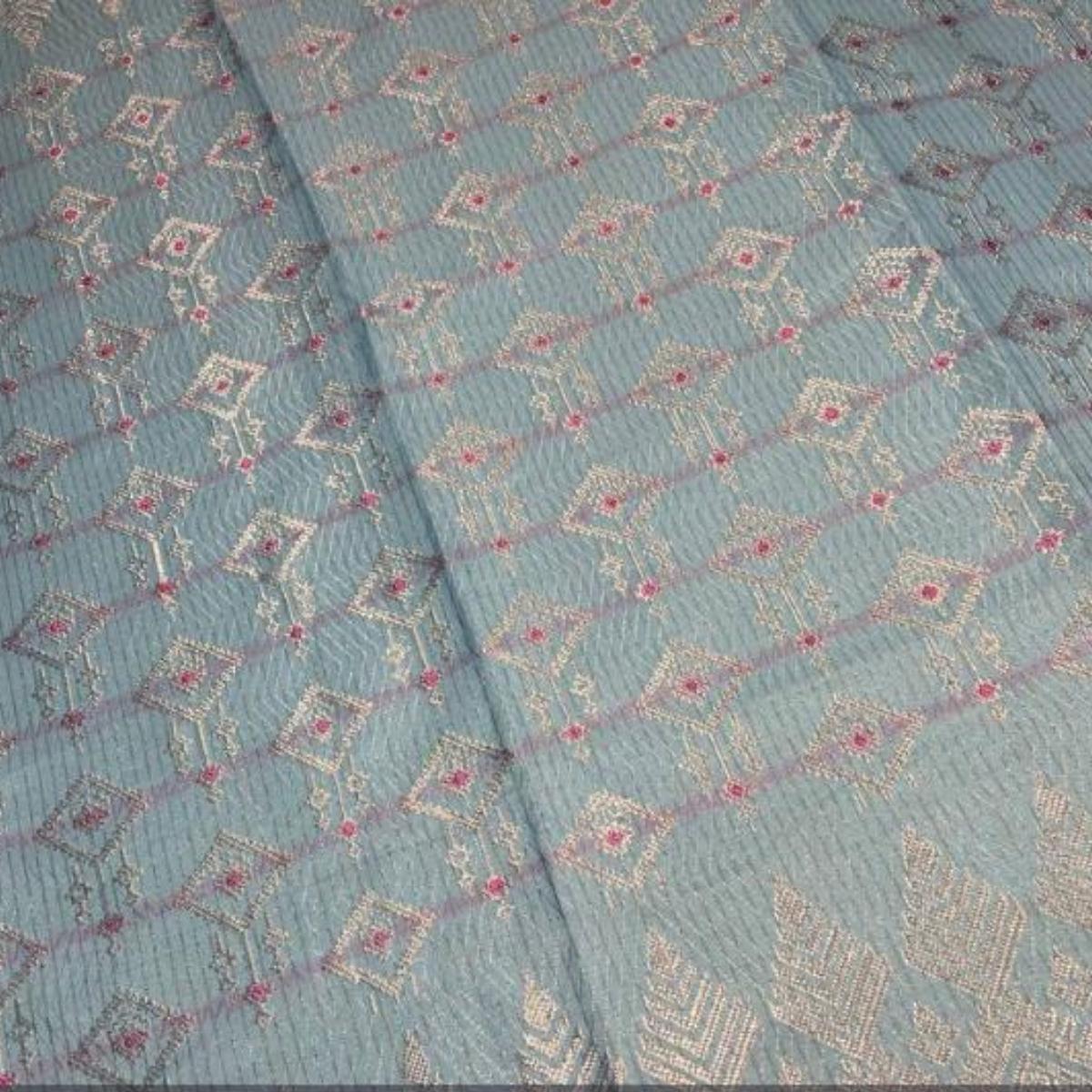 Berlian Perak Metallic Songket 44"