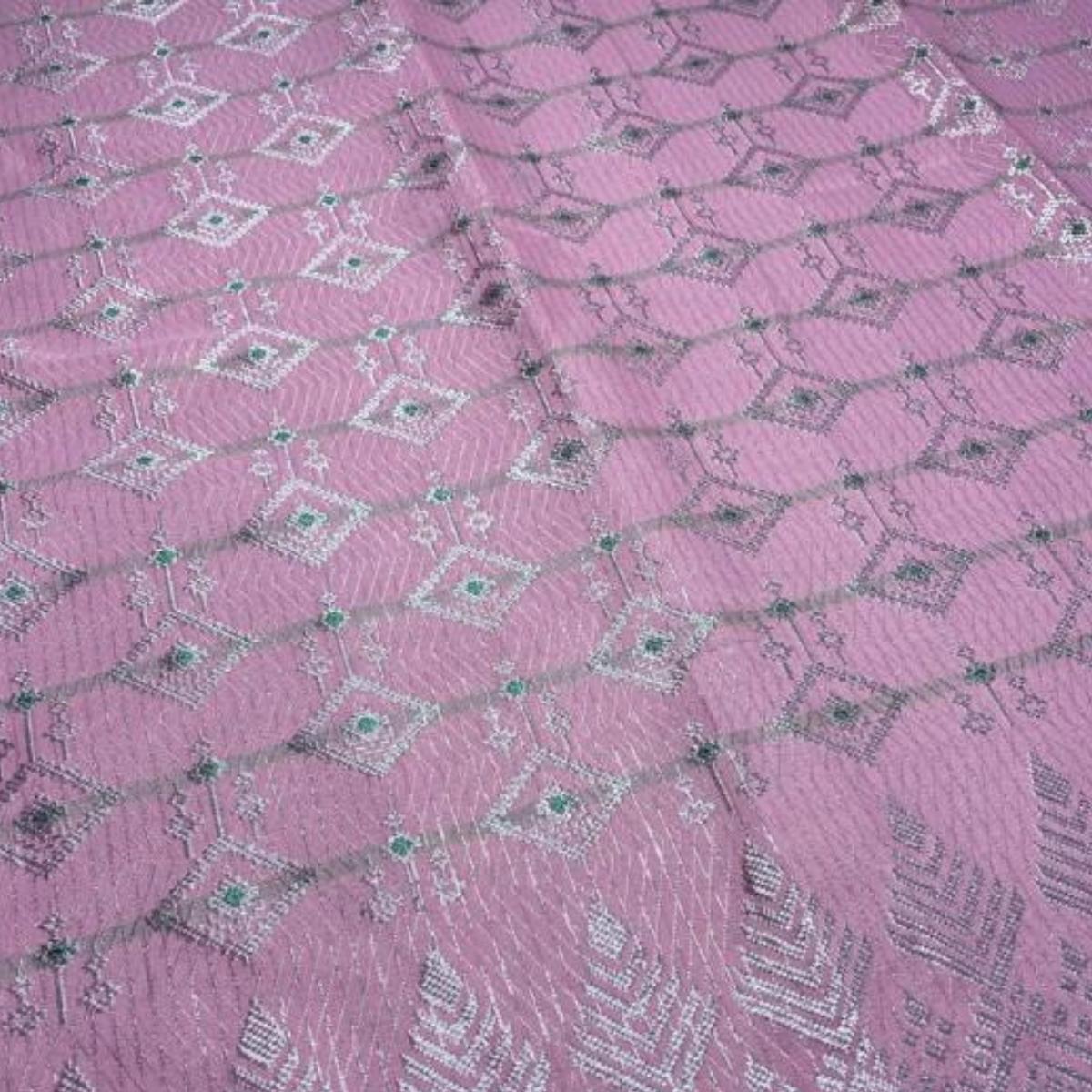 Berlian Perak Metallic Songket 44"