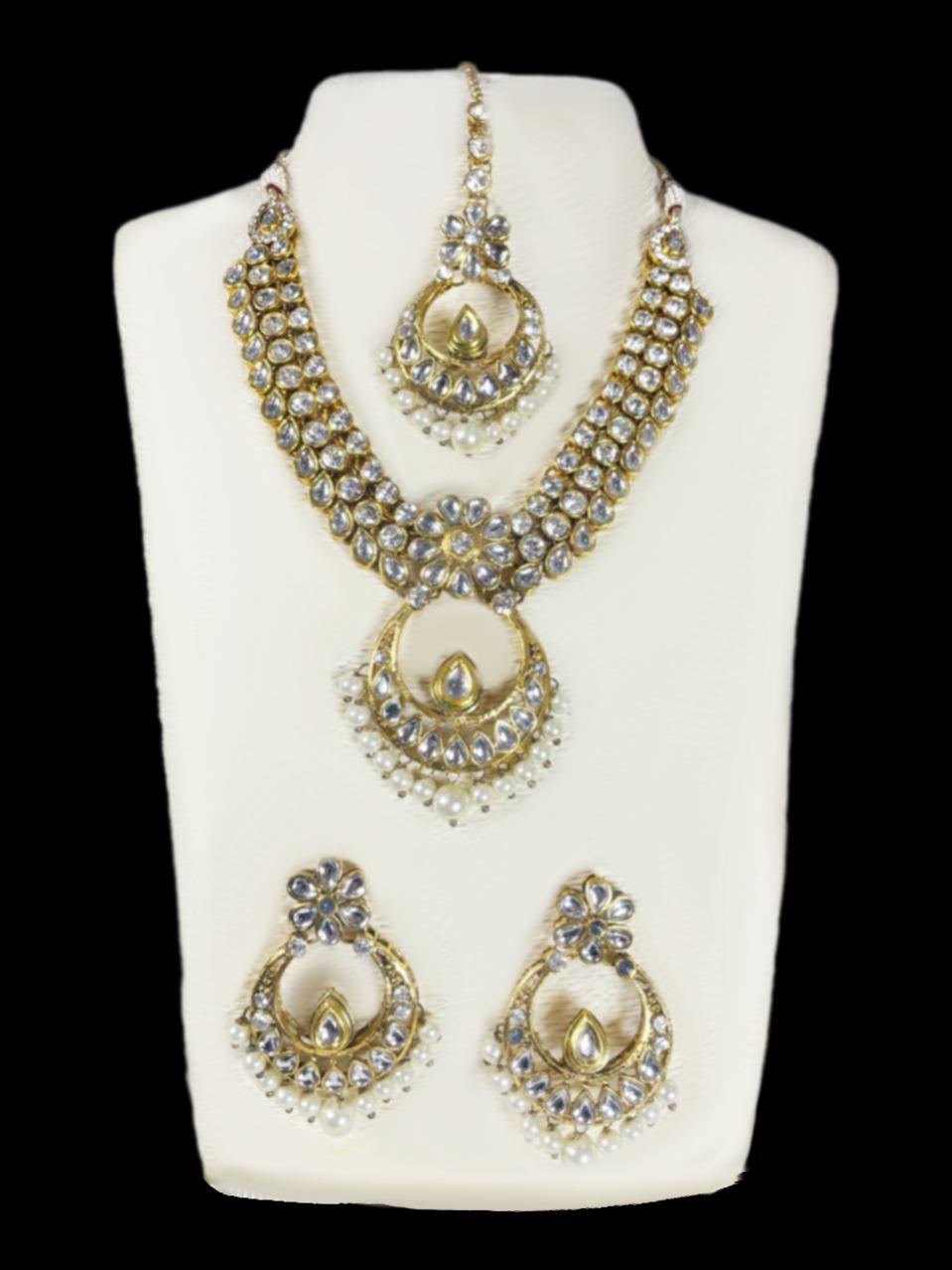 Barang Kemas Set Renda Kalung KAMDAR untuk Pakaian Wanita India untuk Perlawanan Majlis Perayaan Dengan Fesyen Saree Bollywood