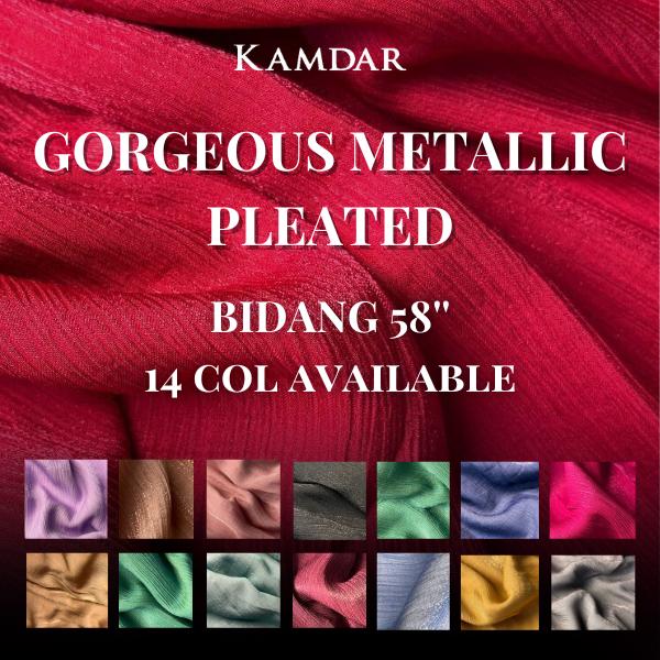 Metallic Pleated Polyester 58"