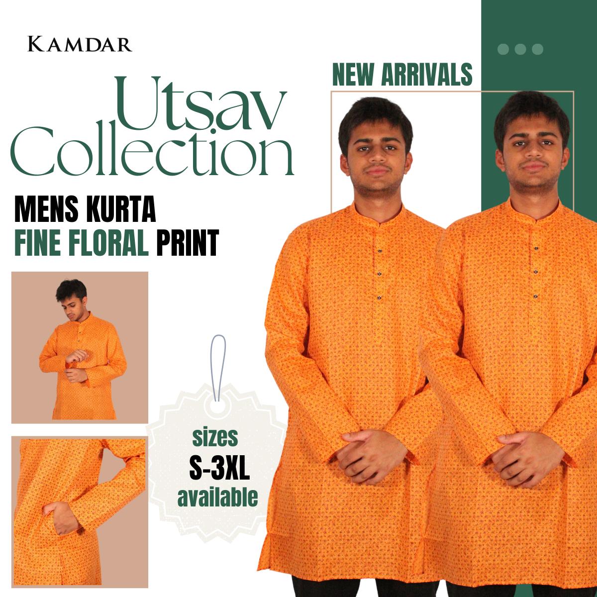 Fine Floral Men's Kurta