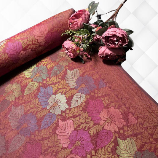 Bunga Raya Metallic Songket 44"