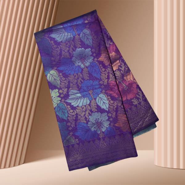 Bunga Raya Metallic Songket 44"