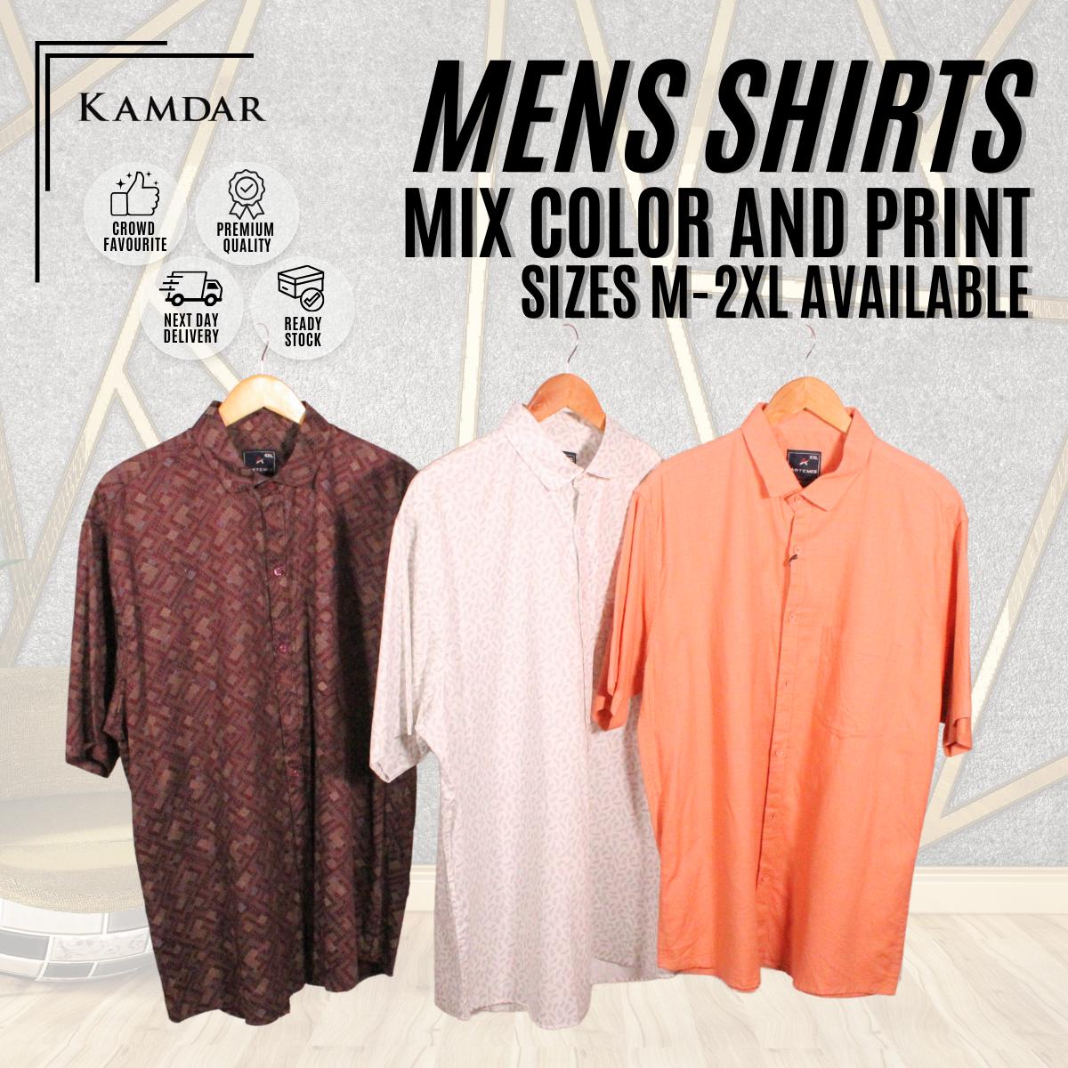 Men Short Sleeve Plain Shirt