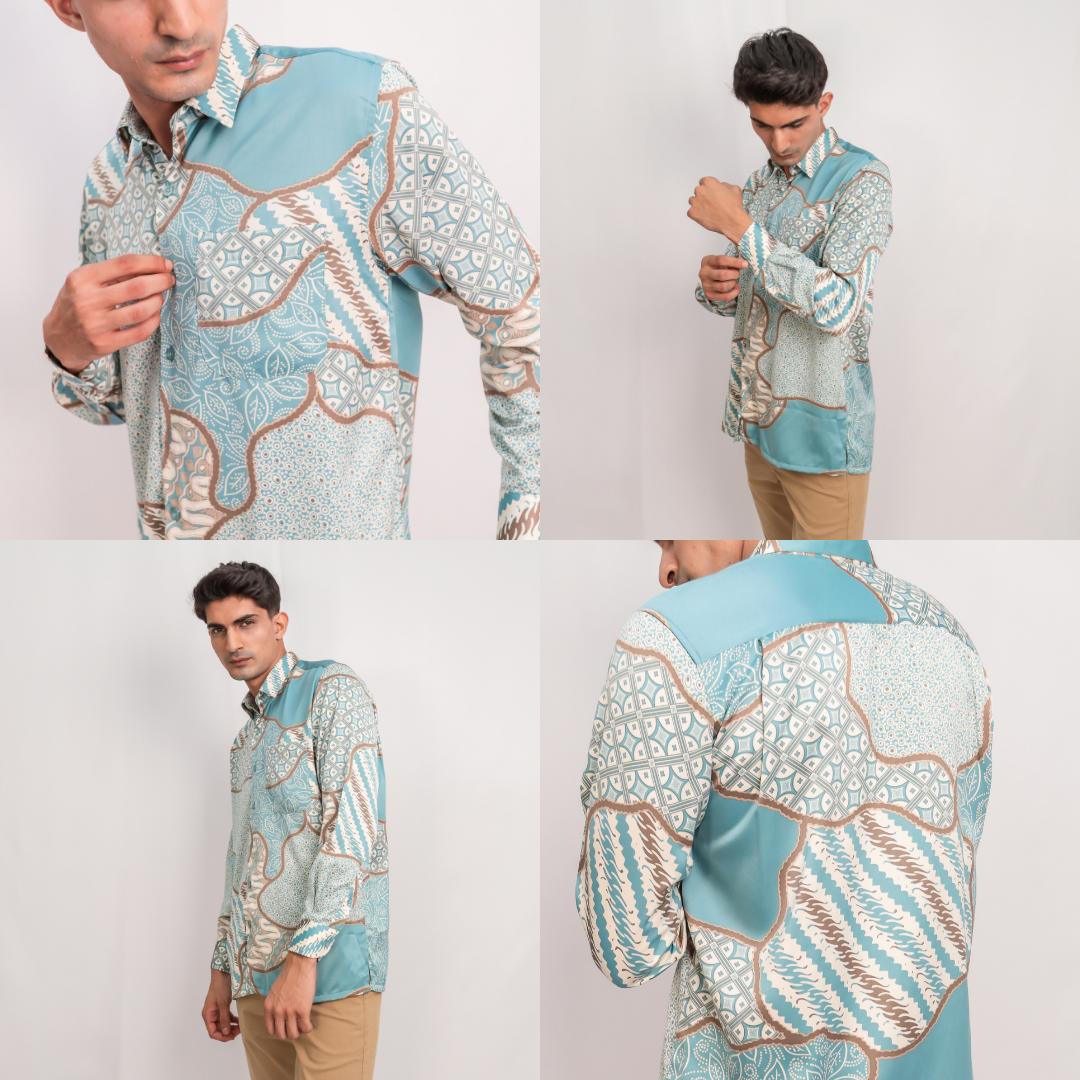 Men Batik Long Sleeve Shirt