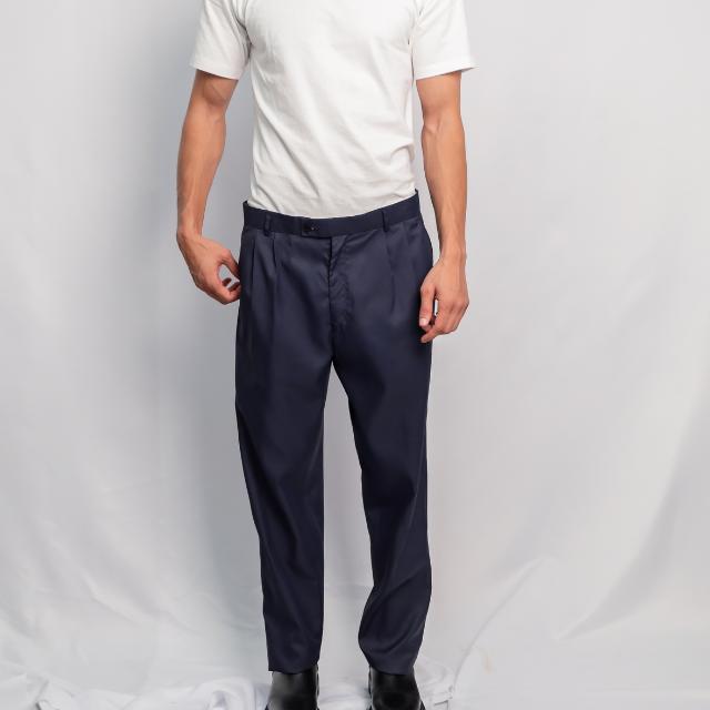 Men Regular Fit Slack in Navy
