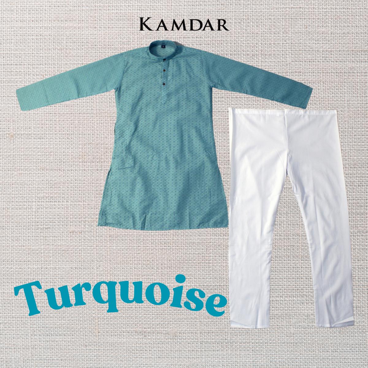 KAMDAR Aryan Kurta Set Kurta Kanak-kanak dengan Seluar Kurta Etnik Piyama untuk Lelaki, Pakaian Etnik India Mampu Milik Kapas Kurta Budak Murah Baju Deepavali Fesyen Selesa