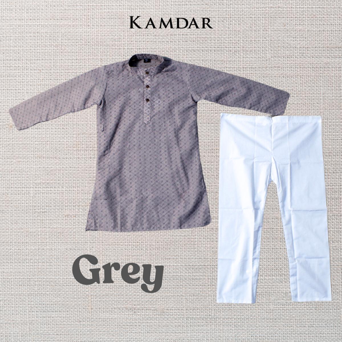 KAMDAR Aryan Kurta Set Kurta Kanak-kanak dengan Seluar Kurta Etnik Piyama untuk Lelaki, Pakaian Etnik India Mampu Milik Kapas Kurta Budak Murah Baju Deepavali Fesyen Selesa