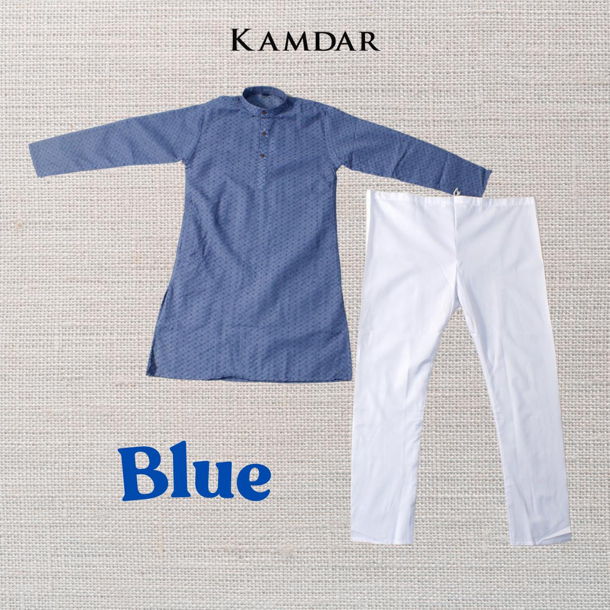KAMDAR Aryan Kurta Set Kurta Kanak-kanak dengan Seluar Kurta Etnik Piyama untuk Lelaki, Pakaian Etnik India Mampu Milik Kapas Kurta Budak Murah Baju Deepavali Fesyen Selesa