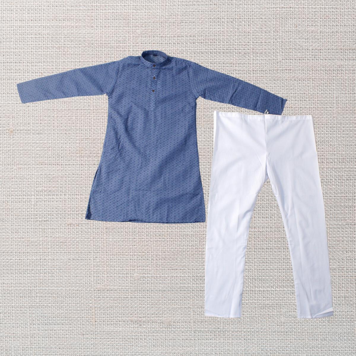 KAMDAR Aryan Kurta Set Kurta Kanak-kanak dengan Seluar Kurta Etnik Piyama untuk Lelaki, Pakaian Etnik India Mampu Milik Kapas Kurta Budak Murah Baju Deepavali Fesyen Selesa
