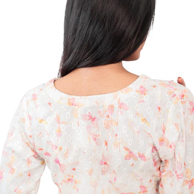 Utsav Cotton Chikan Embroidery Kurti