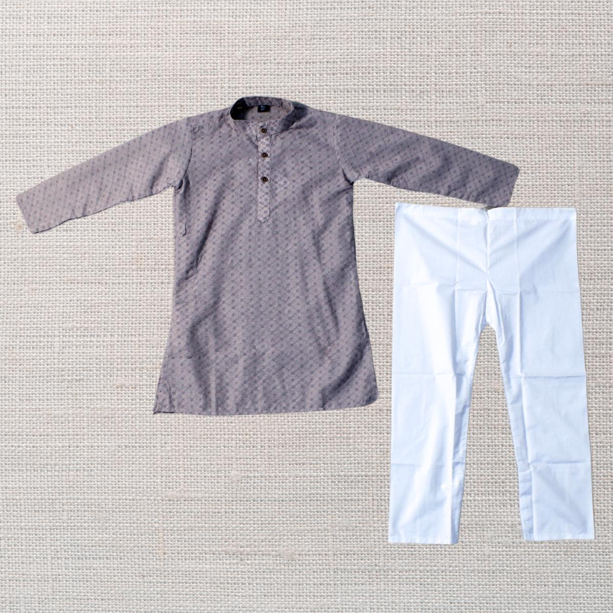 KAMDAR Aryan Kurta Set Kurta Kanak-kanak dengan Seluar Kurta Etnik Piyama untuk Lelaki, Pakaian Etnik India Mampu Milik Kapas Kurta Budak Murah Baju Deepavali Fesyen Selesa