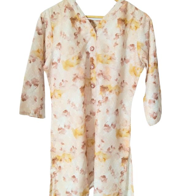 Utsav Cotton Chikan Embroidery Kurti