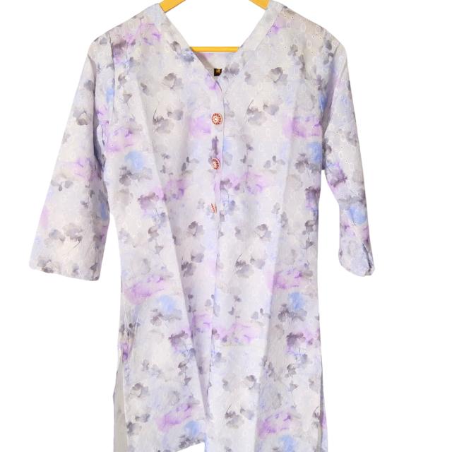Utsav Cotton Chikan Embroidery Kurti