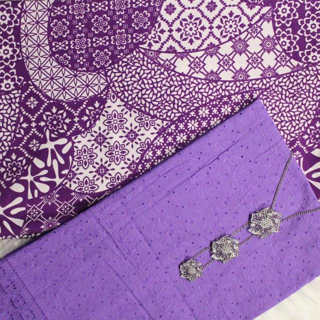 Sulaman Kapas Tulen 42"& Cetakan Kapas Batik PC 44" Set Kombo 2M+2M & Meter Terbuka