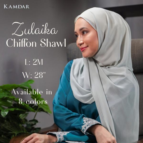 Zulaikha Chiffon Plain Shawl 2 Meter