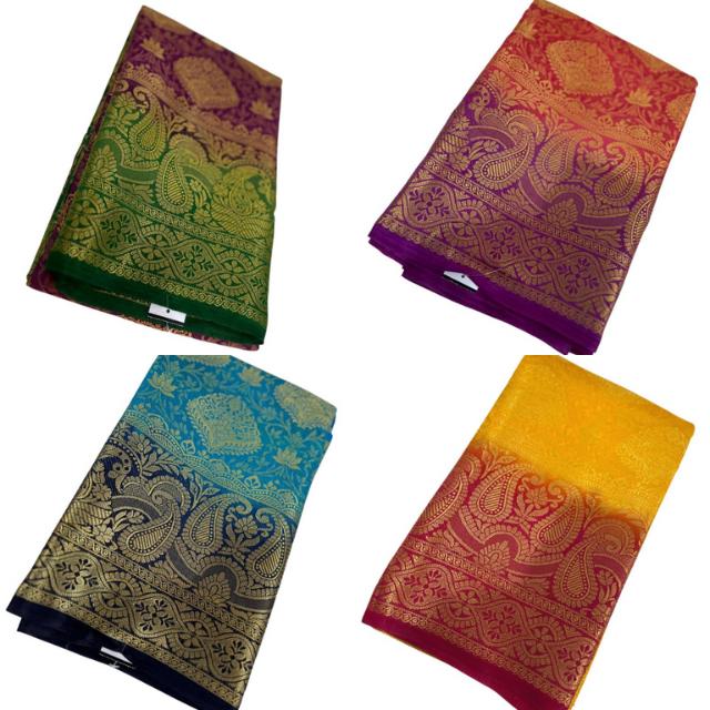 Kanjeevaram Brocade Art Silk Sari