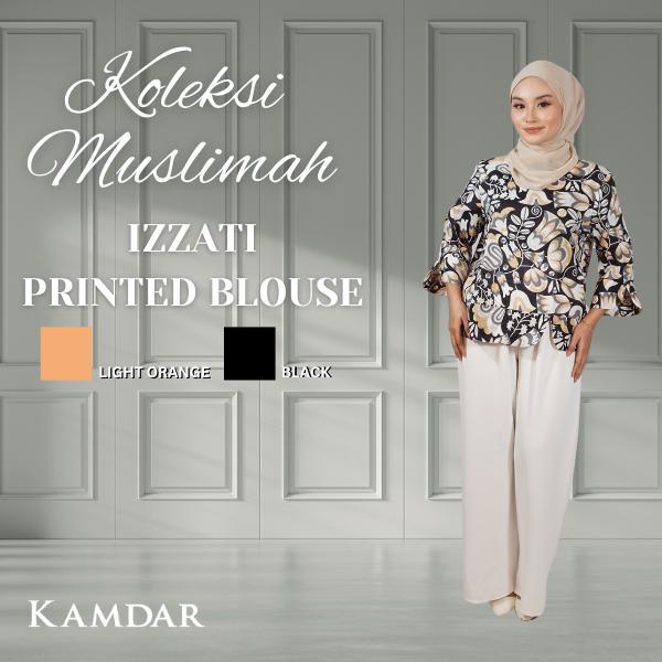 KAMDAR Izzati Printed Blouse FREE SIZE Digital Print 100% COTTON BLOUSE Moden Terbaru 2024 Style Murah Aesthetic stylish Raya Kemeja Perempuan Cotton Casual Floral Baju Wanita Muslimah