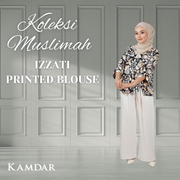 KAMDAR Izzati Printed Blouse FREE SIZE Digital Print 100% COTTON BLOUSE Moden Terbaru 2024 Style Murah Aesthetic stylish Raya Kemeja Perempuan Cotton Casual Floral Baju Wanita Muslimah