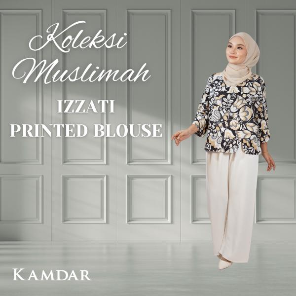 KAMDAR Izzati Printed Blouse FREE SIZE Digital Print 100% COTTON BLOUSE Moden Terbaru 2024 Style Murah Aesthetic stylish Raya Kemeja Perempuan Cotton Casual Floral Baju Wanita Muslimah