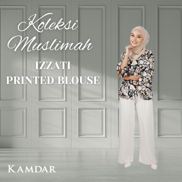 KAMDAR Izzati Printed Blouse FREE SIZE Digital Print 100% COTTON BLOUSE Moden Terbaru 2024 Style Murah Aesthetic stylish Raya Kemeja Perempuan Cotton Casual Floral Baju Wanita Muslimah